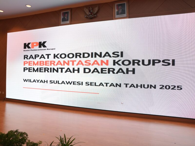 Foto: Pemberitahuan Rapat Koordinasi Pemberantasan Korupsi Pemerintah Daerah, Wilayah Sulawesi Selatan Tahun 2025.