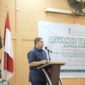 Wali Kota Makassar, Munafri Arifuddin, memberikan sambutan pada acara Advance Training (Latihan Kader III) HMI tingkat nasional yang diselenggarakan oleh Badko HMI Sulawesi Selatan di Sultan Alauddin Hotel and Convention, Makassar.