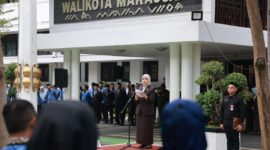 Foto: Wakil WaliKota Makassar, Aliyah Mustika Ilham, bertindak sebagai inspektur upacara dalam peringatan Hari Kebangkitan Nasional (Harkitnas) ke-117.