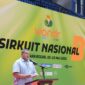 Wali Kota Makassar, Munafri Arifuddin, memberikan sambutan saat membuka Kejuaraan WONDR Sirkuit Nasional B PBSI 2025 di GOR Poltekkes Makassar, Sabtu (10/5/2025).