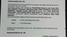 Foto: Surat HMI Cabang Makassar, Korkom Tamalate, Kepihak Management Myko Hotel Makassar.