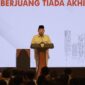 Foto: Prabowo Subianto, Presiden RI Saat Berpidato. (Dok sie/all)