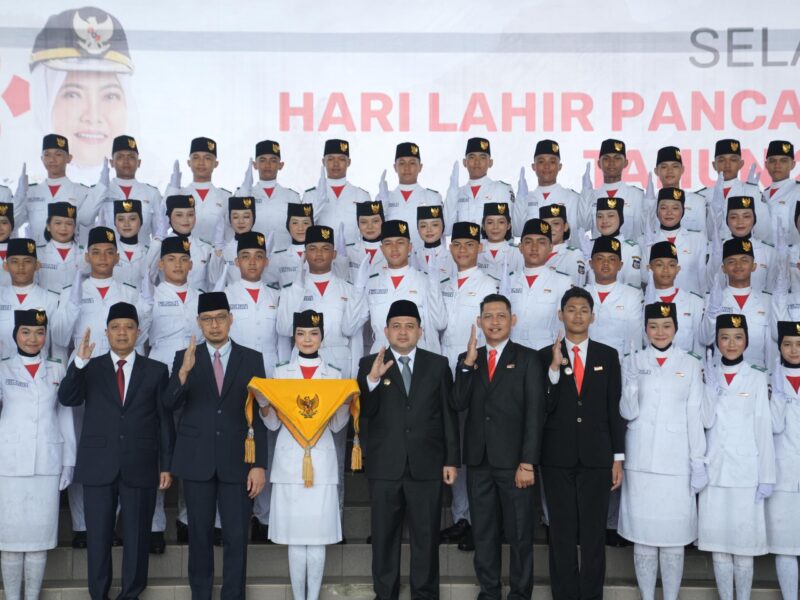 Foto: Munafri Arifuddin dalam acara peringatan Hari Lahir Pancasila yang berlangsung di Lapangan Karebosi, Senin (2/6/2025).