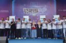 Wali Kota Makassar Munafri Arifuddin bersama jajaran Bank Indonesia dan Pemerintah Provinsi Sulawesi Selatan berfoto bersama saat Launching Festival QRIS TAP Sulawesi Selatan di Jalan Jenderal Sudirman, Minggu (29/6/2025).