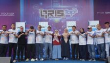 Wali Kota Makassar Munafri Arifuddin bersama jajaran Bank Indonesia dan Pemerintah Provinsi Sulawesi Selatan berfoto bersama saat Launching Festival QRIS TAP Sulawesi Selatan di Jalan Jenderal Sudirman, Minggu (29/6/2025).