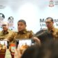 Wali Kota Makassar, Munafri Arifuddin, paparkan progres pembangunan Stadion Untia di Balai Kota, Selasa (8/7/2025).