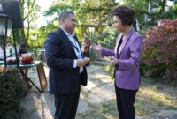 Wali Kota Makassar, Munafri Arifuddin, berbincang hangat dengan Minister of State Singapura, Low Yen Ling, usai sesi presentasi dalam World Cities Summit Mayors Forum (WCSMF) 2025 di Vienna, Austria.