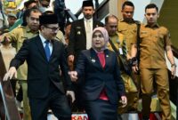 Wakil Wali Kota Makassar, Aliyah Mustika Ilham, bersama jajaran pejabat saat menghadiri acara Pengukuhan Kepala Perwakilan BPKP Provinsi Sulawesi Selatan di Makassar, Senin (14/7/2025).