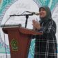 Wakil Wali Kota Makassar, Aliyah Mustika Ilham, memberikan sambutan pada pembukaan Musabaqah Hifdzil Qur’an II antar pesantren se-Sulawesi Selatan di Asrama Haji Sudiang, Jumat (18/7/2025).