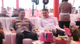 Foto: Wali Kota Makassar, Munafri Arifuddin, saat menghadiri acara Groundbreaking Pembangunan SPPG Polrestabes Makassar.