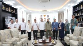 Foto: Wali Kota Makassar, Munafri Arifuddin, saat menerima audiensi dari jajaran PTUN Makassar di Kantor Balai Kota.