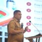 Wali Kota Makassar Munafri Arifuddin didampingi Wakil Wali Kota Makassar dala pemaparan proyek investasi unggulan bertajuk Makassar Untia Stadium dalam forum Final South Sulawesi Investment Challenge (SSIC.