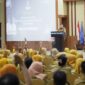 Wali Kota Makassar, Munafri Arifuddin, memberikan sambutan pada Sosialisasi Pencegahan Anti-Korupsi bagi kepala sekolah SD dan SMP se-Kota Makassar di Aula BBPMP Sulsel, Selasa (12/8/2025).