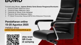 Pemerintah Kota Makassar resmi membuka pendaftaran seleksi Direksi dan Dewan Pengawas BUMD tahun 2025 secara digital, Jumat (15/8/2025).