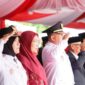 Wali Kota Makassar Munafri Arifuddin bersama Wakil Wali Kota Aliyah Mustika Ilham menghadiri upacara HUT ke-80 RI tingkat Provinsi Sulsel di halaman Rumah Jabatan Gubernur Sulsel, Minggu (17/8/2025).
