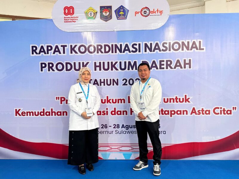 Wakil Wali Kota Makassar, Aliyah Mustika Ilham, menghadiri Rakornas Produk Hukum Daerah 2025 di Aula Bahteramas Kantor Gubernur Sulawesi Tenggara, Rabu (27/8/2025).