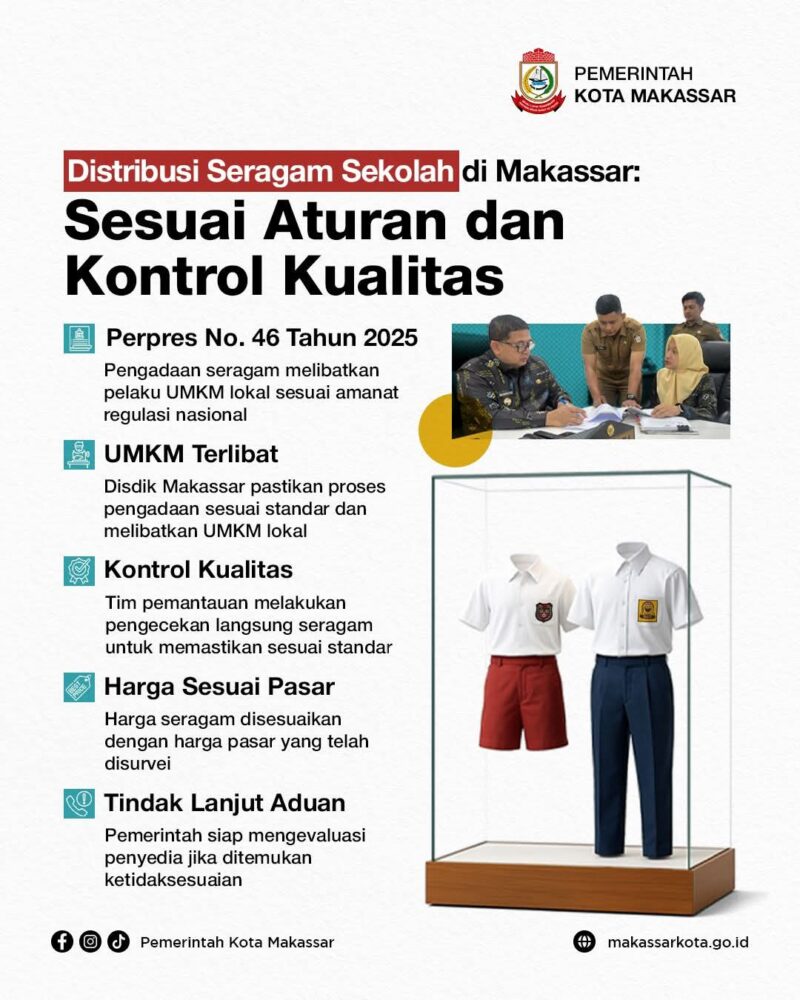 Foto: Salah Satu dari 7 Program Unggulan, Wali Kota Makassar, Munafri Arifuddin, dan Wakil Wali Kota, Aliyah Mustika, tentang seragam sekolah.