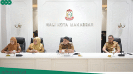 Foto: Wali Kota Makassar, Munafri Arifuddin, saat menerima audiensi Aliansi Tenaga Honorer Non Database BKN R4 Kota Makassar di dampingi Sekretaris Daerah Kota Makassar, Andi Zulkifly Nanda, Plt. Kepala BKPSDMD, Kamelia Thamrin, serta Kepala Inspektorat, A. Asma Zulistia Ekayanti.