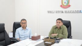 Foto: Walikota Makasssar Munafri Arifuddin di dampingi Sekda Kota Makassar dalam rapat koordinasi  secara daring bersama Kementerian Pendayagunaan Aparatur Negara dan Reformasi Birokrasi (PANRB)