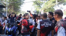 Peserta Sulawesi Bike Week 2025 dari berbagai daerah berkumpul di Makassar dalam rangkaian Heritage Rally HDCI, Sabtu (6/9/2025).