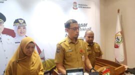 Foto: Sekretaris Daerah Kota Makassar Andi Zulkifly saat konferensi pers di Kantor Balai Kota Makassar