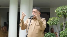 Foto: Wali Kota Makassar, Munafri Arifuddin saat menyampaikan arahan  apel pagi di Balai Kota