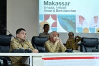 Foto: Wali Kota Makassar Munafri Arifuddin bersama Wakil Wali Kota Aliyah Mustika Ilham saat menerima aspirasi Himpunan Mahasiswa Islam (HMI) Cabang Makassar di Ruang Sipakatau Balai Kota