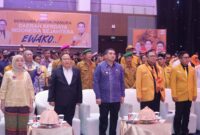 Foto: Wali Kota Makassar, Munafri Arifuddin bersama Wakil Wali Kota Aliyah Mustika Ilham mendampingi Ketua Umum Partai Hati Nurani Rakyat (Hanura), Oesman Sapta Odang (OSO), pada pelantikan Pengurus DPD Hanura Provinsi Sulsel, di Hotel Sheraton Makassar