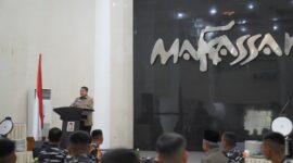 Foto: Wali Kota Makassar, Munafri Arifuddin, saat menerima rombongan Kirab Kota Taruna Akademi Angkatan Laut (AAL) Angkatan 72 di Baruga Anging Mammiri Rujab Wali Kota Makassar