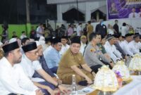 Foto: Wali Kota Makassar, Munafri Arifuddin saat menghadiri doa bersama untuk korban di DPRD Makassar sekaligus perayaan Maulid Nabi Besar Muhammad SAW, yang digelar di Lapangan Tenis DPRD Makassar, Jl. AP Pettarani