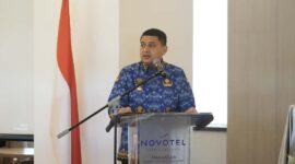 Foto: Wali Kota Makassar Munafri Arifuddin saat membuka Workshop Peningkatan Kapasitas Organisasi yang digelar di Hotel Novotel Grand Shayla Makassar