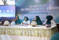 Foto: Tim Penggerak Pemberdayaan dan Kesejahteraan Keluarga (TP PKK) Kota Makassar saat  Supervisi, Monitoring, Evaluasi, dan Pelaporan (SMEP) TP PKK Kota Makassar yang digelar di Sekretariat TP PKK Kecamatan Tamalate