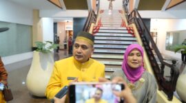 Foto: Wali Kota Makassar Munafri Arifuddin dan Wakil Wali Kota Makassar Aliyah Mustika Ilham sesaat setelah mengikuti puncak perayaan Peringatan Hari Jadi Sulawesi Selatan ke-356