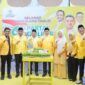 Foto:  Ketua DPD II Partai Golkar Kota Makassar, Munafri Arifuddin pada perayaan HUT ke-61 Partai Golkar yang digelar di Sekretariat DPD II Golkar Makassar