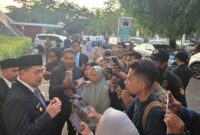 Foto: Wali Kota Makassar Munafri Arifuddin saat dimintai keterangan terkait satu tahun kepemimpinan Presiden Prabowo Subianto dan Wakil Presiden Gibran Rakabuming Raka