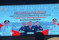 Tampak suasana kegiatan Pelantikan Pengurus KONI Kota Makassar di Hotel Novotel Grand Shayla, Jumat (24/10/2025).