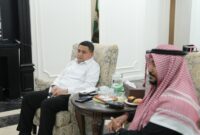 Foto: Wali Kota Makassar Munafri Arifuddin saat menerima kunjungan Syekh Abdullah Bawazir, CEO Iqro Arabiya Company Universitas Ummul Qura Mekkah