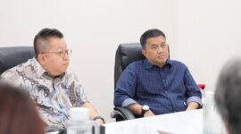 Foto:  Jajaran manajemen PT Samtara Energy saat melakukan kunjungan Balai Kota Makassar