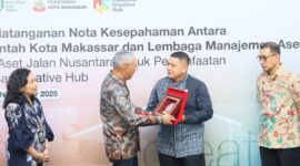 Foto: Wali Kota Makassar, Munafri Arifuddin bersama Direktur Jenderal Kekayaan Negara (Dirjen KN) Kemenkeu RI, Rional Silaban, melakukan penandatanganan nota kesepahaman dengan Lembaga Manajemen Aset Negara (LMAN)