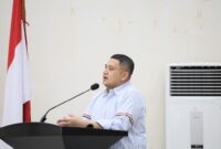 Foto: Wali Kota Makassar Munafri Arifuddin saat memberikan sambutan dalam acara acara syukuran di Rumah Jabatan Wali Kota Makassar