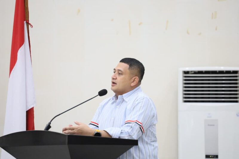 Foto: Wali Kota Makassar Munafri Arifuddin saat memberikan sambutan dalam acara acara syukuran di Rumah Jabatan Wali Kota Makassar