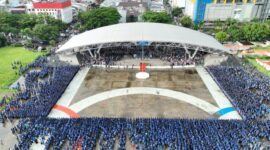 Foto; Suasana pelantikan PPPK Pemerintah Kota Makassar di lapangan Karebosi