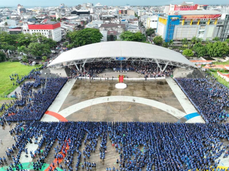 Foto; Suasana pelantikan PPPK Pemerintah Kota Makassar di lapangan Karebosi