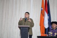 Foto: Wali Kota Makassar, Munafri Arifuddin saat menyampaikan Orasi Ilmiah 