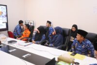 Foto: Jajaran kepala SKPD Pemerintah Kota Makassar saat mengikuti Rapat Koordinasi Nasional Pusat dan Daerah secara virtual 