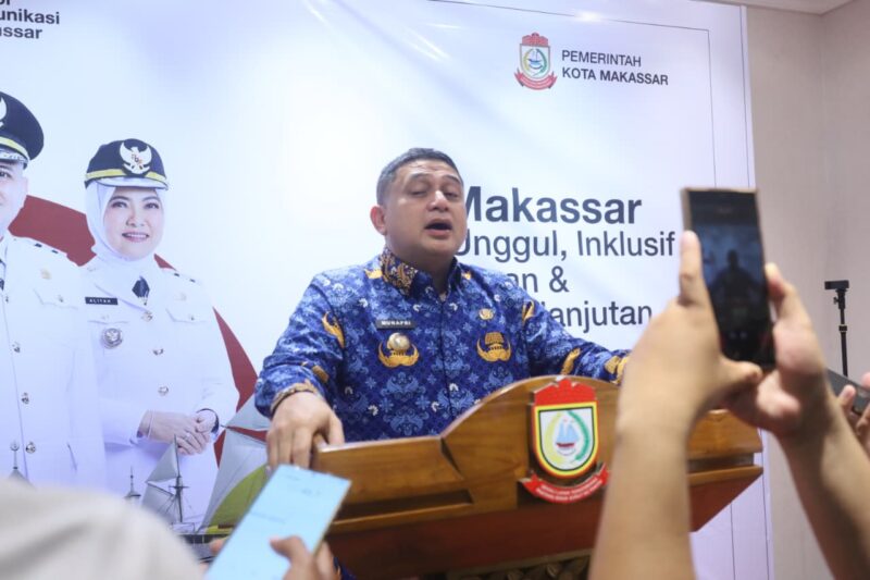 Foto: Walikota Makassar Munafri Arifuddin saat di wawancarai terkait kegiatan refleksi akhir tahun 2025 Pemerintah Kota Makasssar