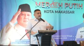 Foto: Wali Kota Makassar, Munafri Arifuddin saat memberikan sambutan pada High Level Meeting bertema 
