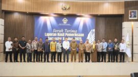 Foto: Wali Kota Makassar, Munafri Arifuddin pada kegiatan Serah Terima Laporan Hasil Pemeriksaan (LHP) Badan Pemeriksa Keuangan (BPK) Semester II Tahun Anggaran 2025.