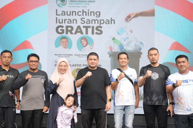 Foto: Wali Kota Makassar, Munafri Arifuddin dalam launching iuran sampah gratis 