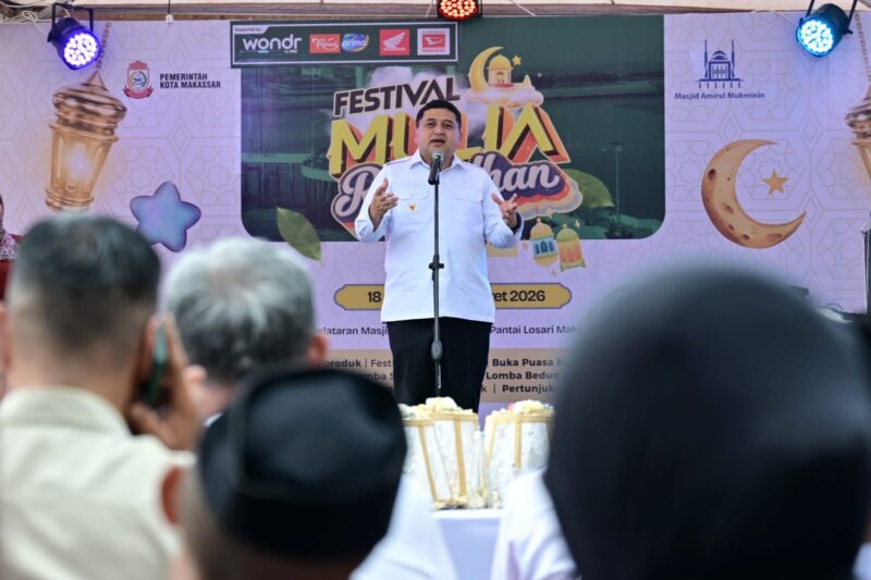 Foto: Wali Kota Makassar, Munafri Arifuddin saat membuka Festival Mulia Ramadan di Masjid Terapung Losari